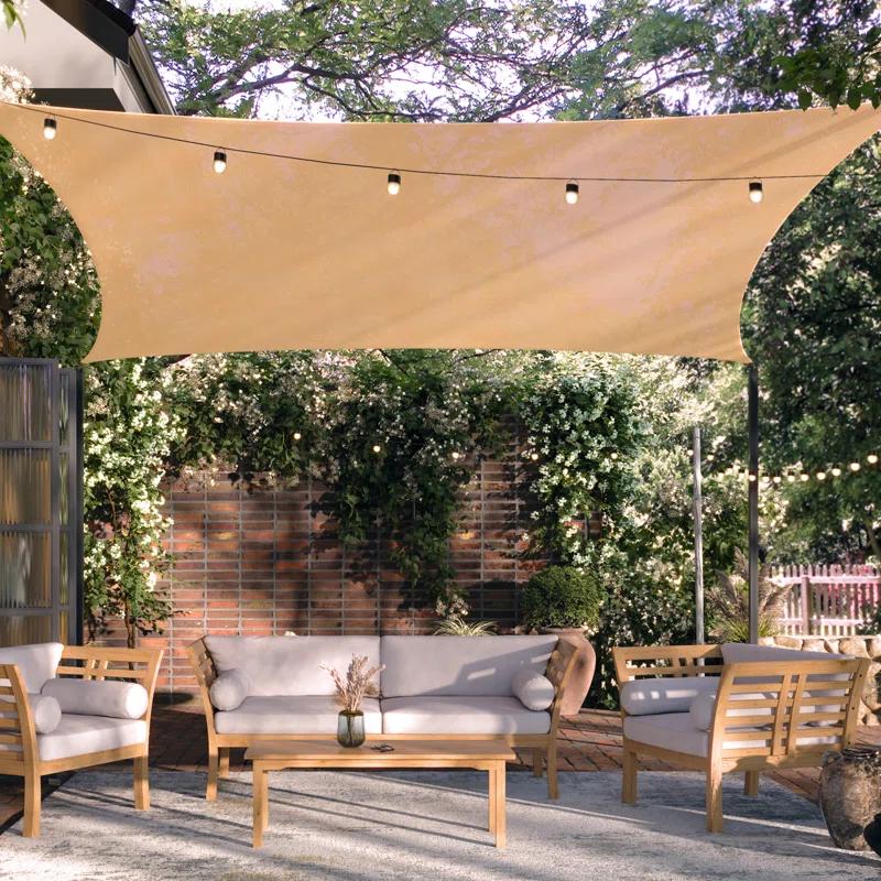 Pure Garden Sun Shade Canopy - 10x13ft Curved Rectangle Sun Shade Sail with UV Protection - Sun Shades Outdoor Patio or Pool Canopy - Sunshades for Patio, Yard, Deck or Outdoor Activities by Pure Garden