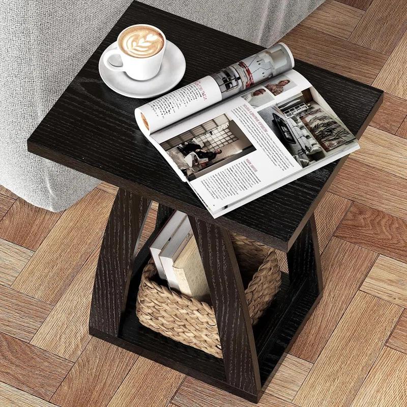 Latitude Run® End Table Set Of 2, Side Table, Nightstand, Sofa Side Table With Shelf, Modern End Table For Living Room, Bedroom