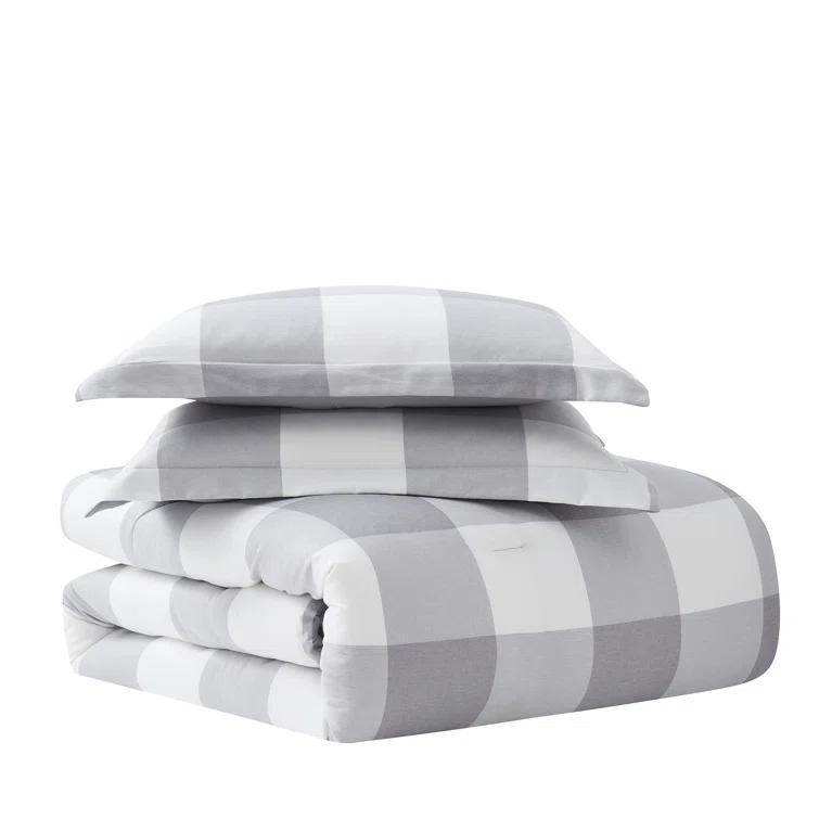 Sweet Home Collection Herringbone Weave Buffalo Check Bed in a Bag Comforter & Sheet Set