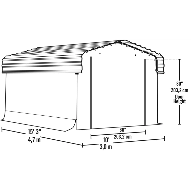 Arrow Enclosure Kit for Arrow Carport 10ft x 15ft Gray
