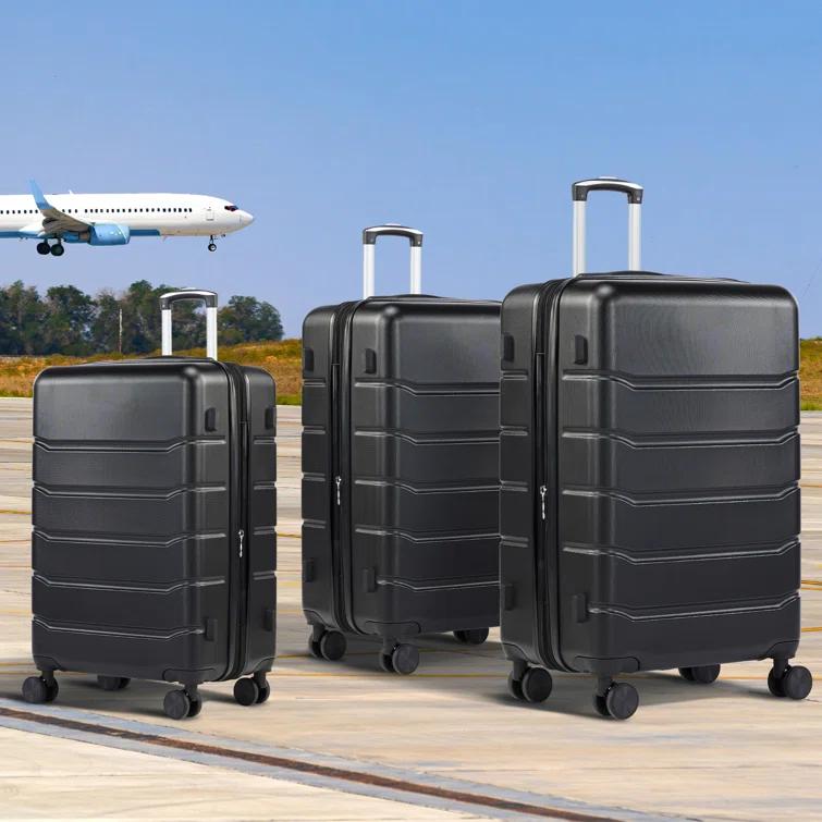 Smugdesk.com 3-Piece Luggage Set, ABS Travel Suitcase Set with TSA lock