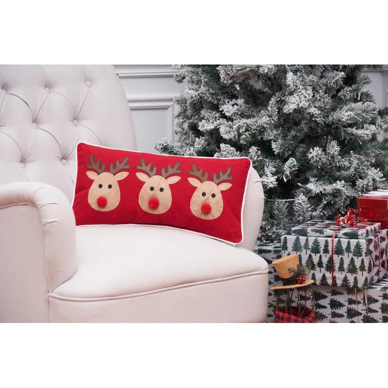 C&F Home Reindeer Games Applique Christmas Holiday Throw Pillow