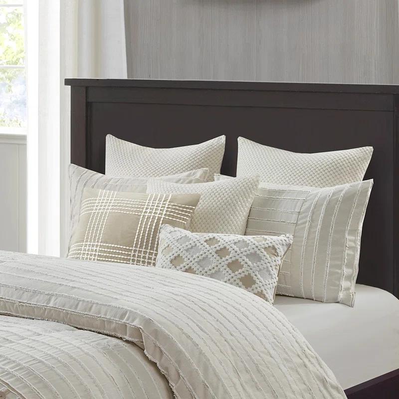 Madison Park Signature Madison Park Signature Essence Oversized Cotton Clipped Jacquard Comforter Set