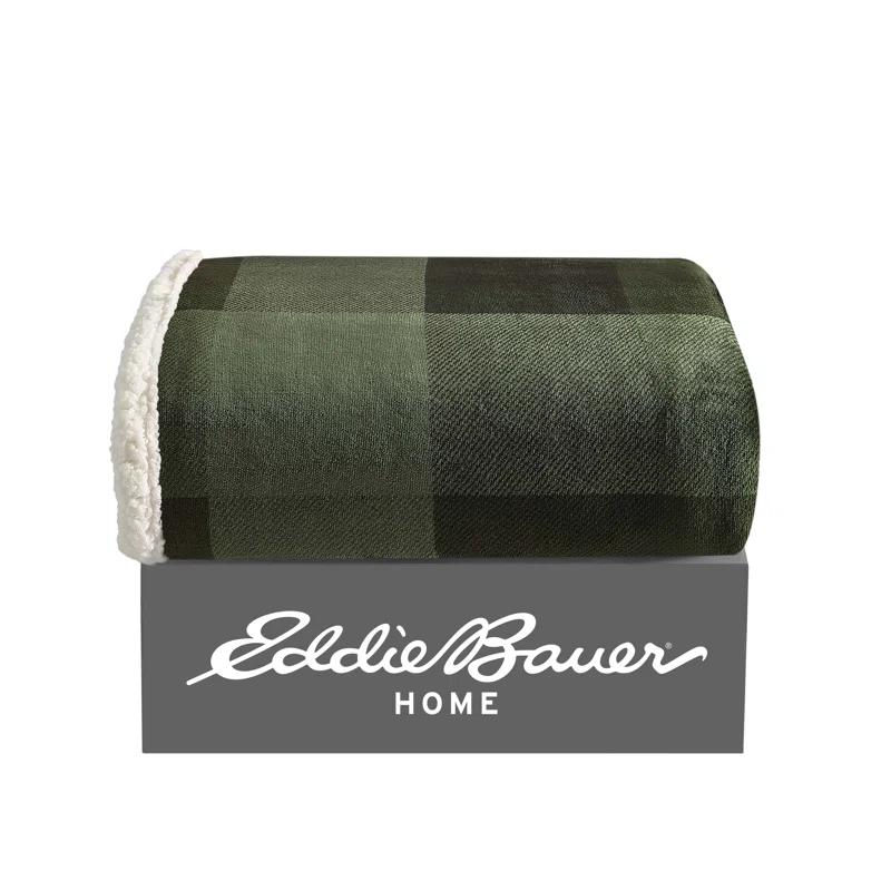 Eddie Bauer Eddie Bauer Printed Plush Fleece/Sherpa Throw Blankets