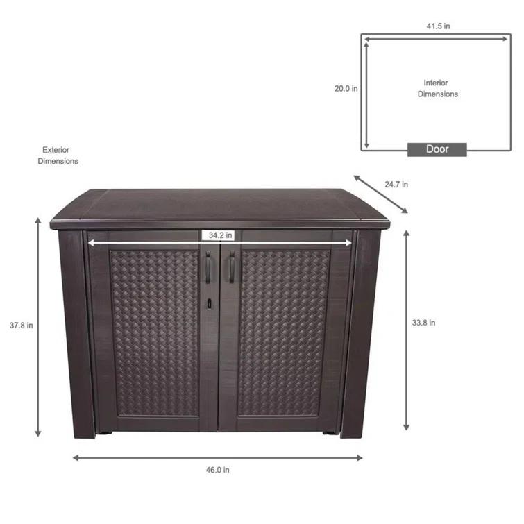 CG INTERNATIONAL TRADING 123 Gallon Water Resistant Lockable Deck Box in Brown | Wayfair