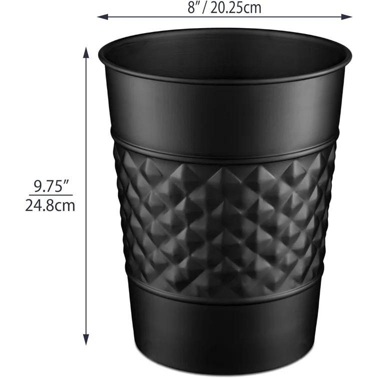 Monarch Abode Geometric Embossed Metal 1.7 Gallon Waste Basket