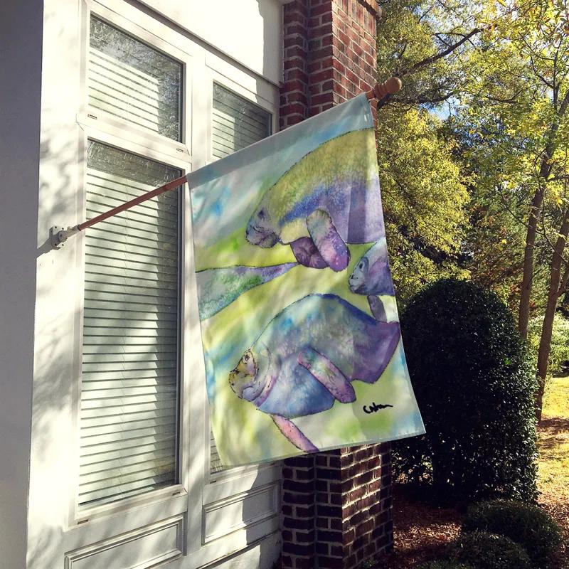 Caroline's Treasures Manatee Double Sided 40'' H x 28'' W Polyester Animal House Flag