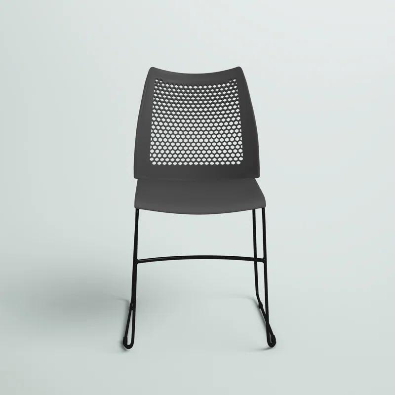 Flash Furniture Antonia 661 lb. Capacity Stack Chair with Air-Vent Back and Powder Coated Sled Base