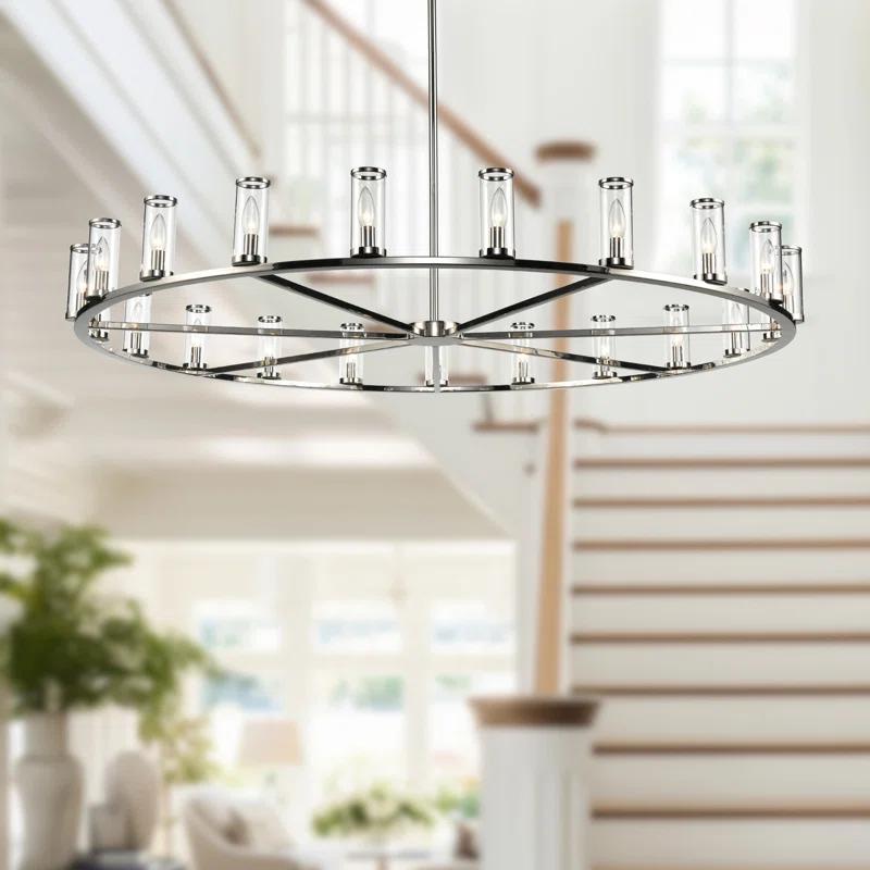 Revolve 21 - Light Dimmable Wagon Wheel Chandelier