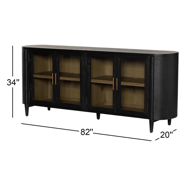 Tolle 82'' Drifted Oak and Glass Sideboard