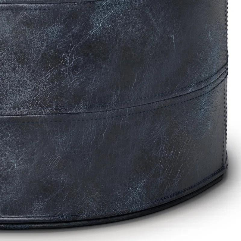 Simpli Home Connor 18"W Round Pouf