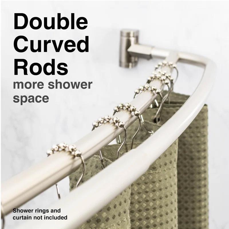 VOMGEB1 Double Curved Shower Rod, Durable Metal Construction