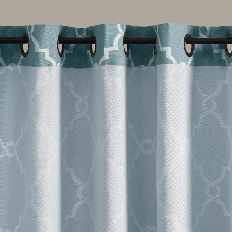 Madison Park Fretwork Print Grommet Top Single Window Curtain Panel