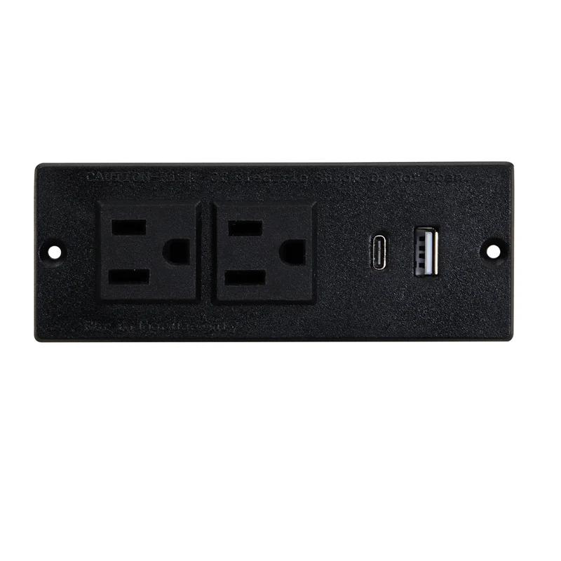 Orren Ellis Full Bed Frame With Storage Headboard And Drawers, Full Size Led Platform Bed Frame, Led Upholstered Bed Frame With Charging Station