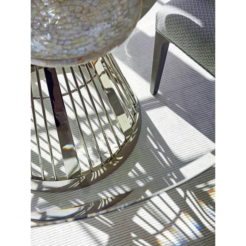 Lexington Ariana Riviera Stainless Dining Table with Glass Top