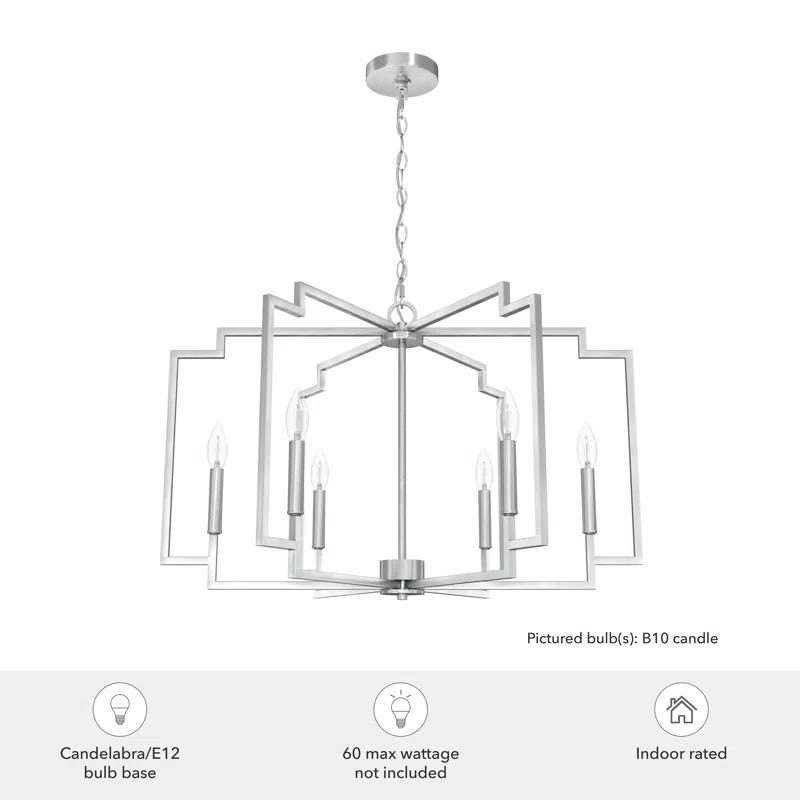 Hunter Fan Hunter 30 Inch Zoanne 6 Light Chandelier Ceiling Light Fixture