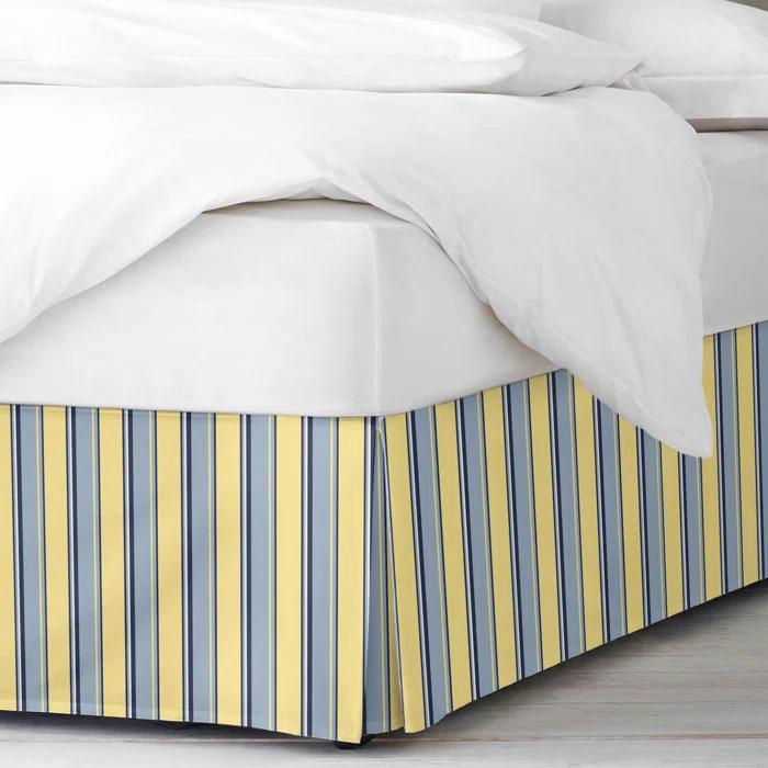 6ix Tailors Fine Linens Gino Stripe Cotton Tailored Bed Skirt