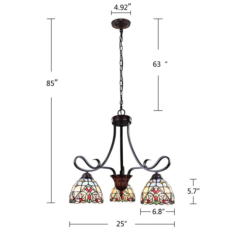 Bondi 3 - Light Glass Dimmable Classic / Traditional Chandelier