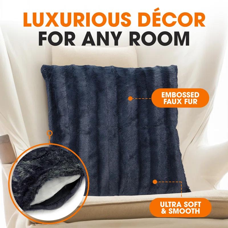 Cheer Collection Faux Fur Pillow Cover