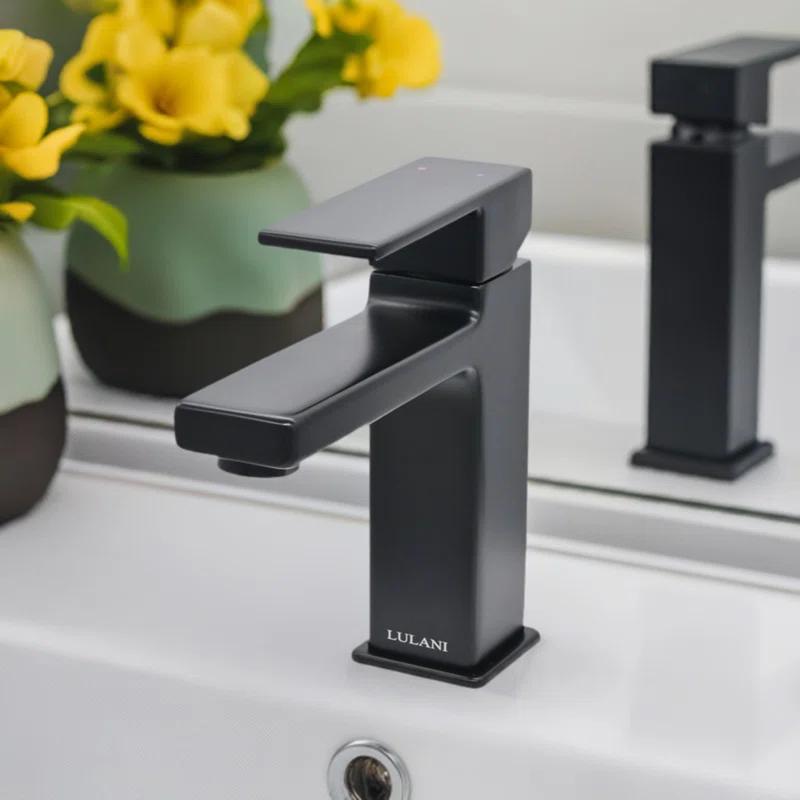 Lulani BA-600-01MB Lulani Capri Single Hole Bathroom Faucet with Drain Assembly