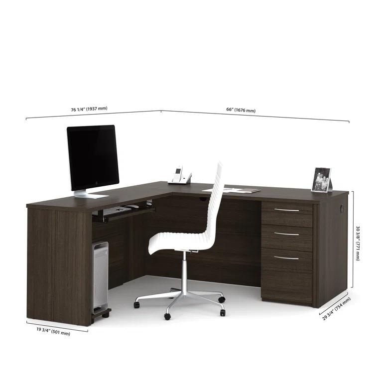 Inbox Zero Padro L-Shaped Executive Desk