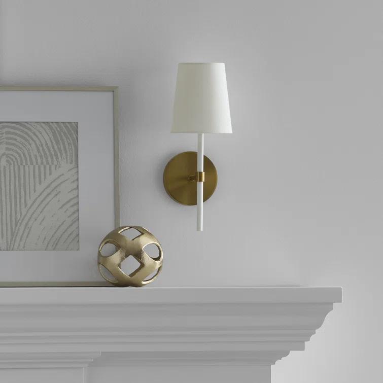 Single Light Steel Dimmable Armed Sconce