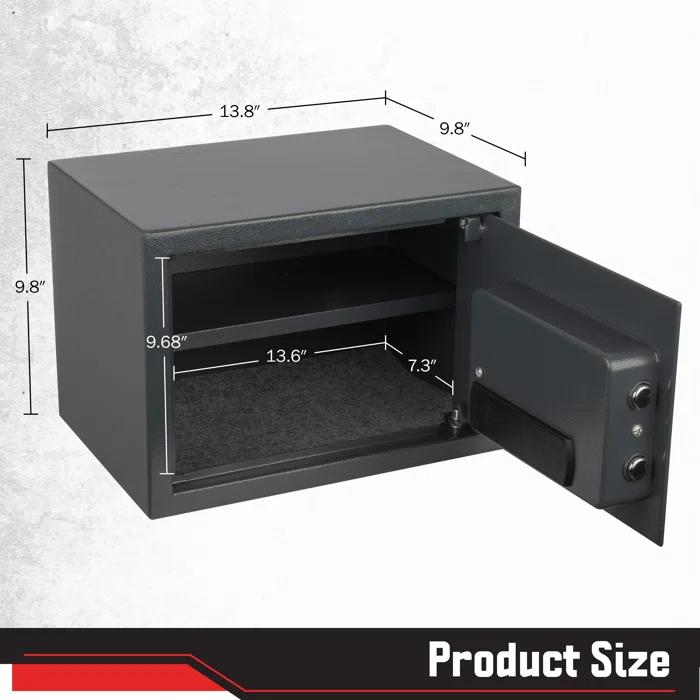 Stalwart Stalwart Electronic Safe - Digital Biometric Fingerprint Lock Box with 2 Override Keys