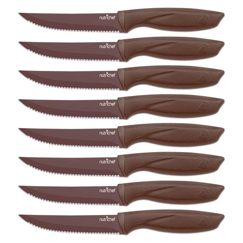 NutriChef NutriChef 8 Piece Stainless Steel Steak Knife Set