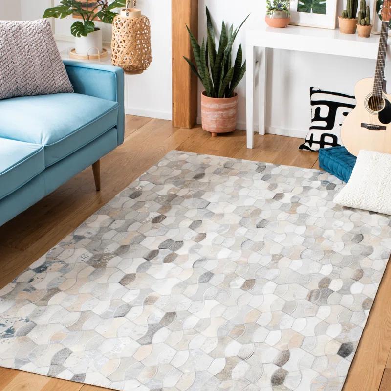 Loon Peak® Belday Flat Weave Hair On Leather Rug