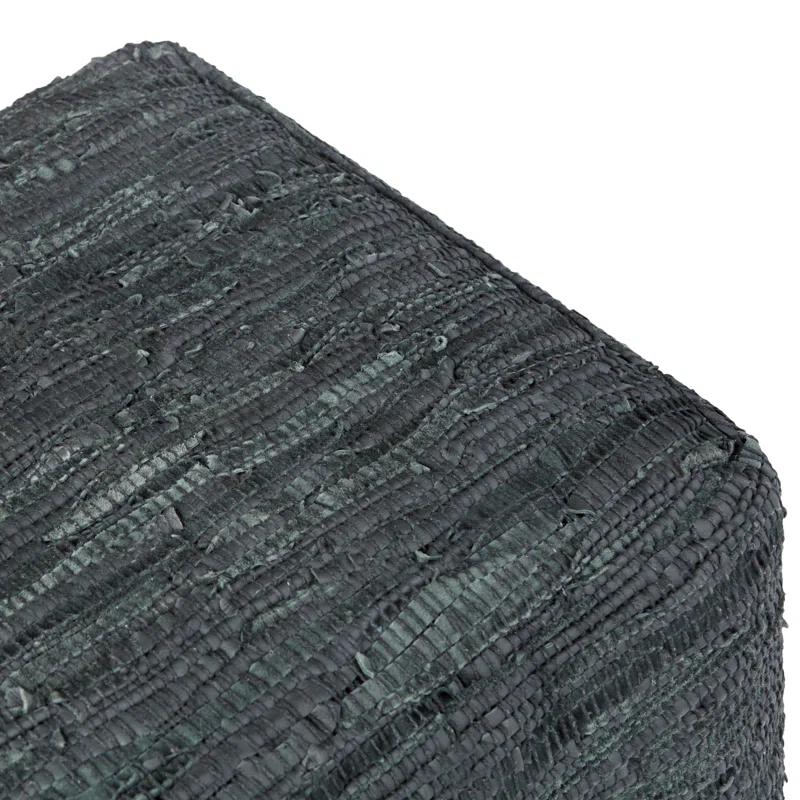 Simpli Home Fredrik 18"W Genuine Buffalo Leather Square Pouf & Reviews | Wayfair
