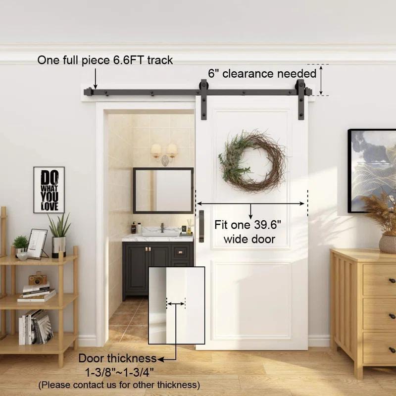 Lazio Sliding Standard Single Barn Door Hardware Kit