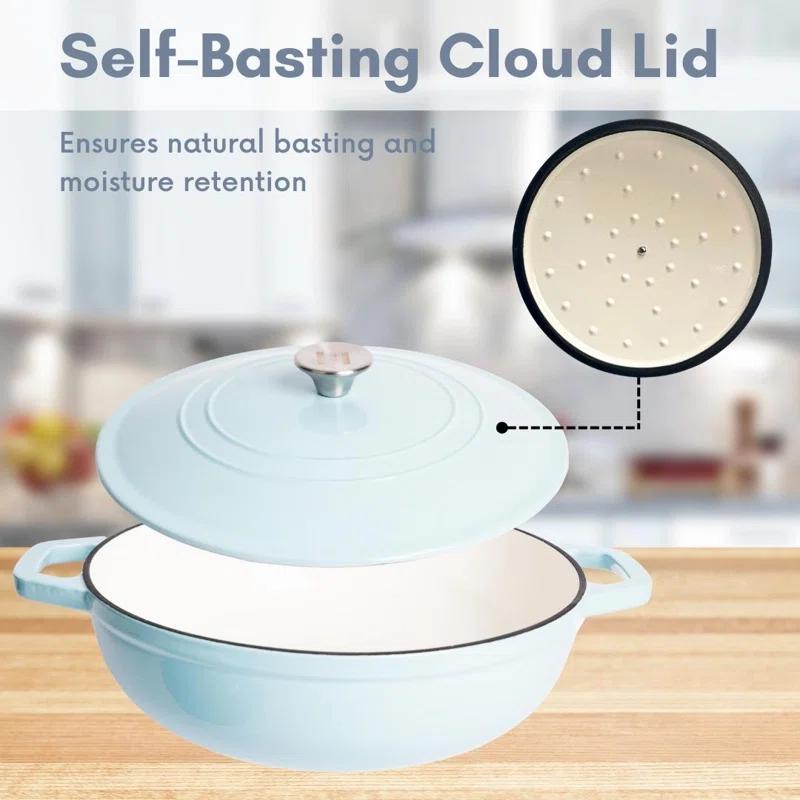 Lexi Home Lexi Home 5 qt. Enameled Cast Iron Round Braiser