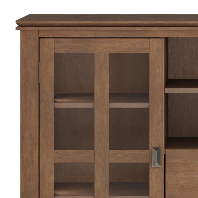 Simpli Home Artisan 53"W Solid Wood Contemporary Tall TV Stand for TVs up to 60" with Adjustable Shelves