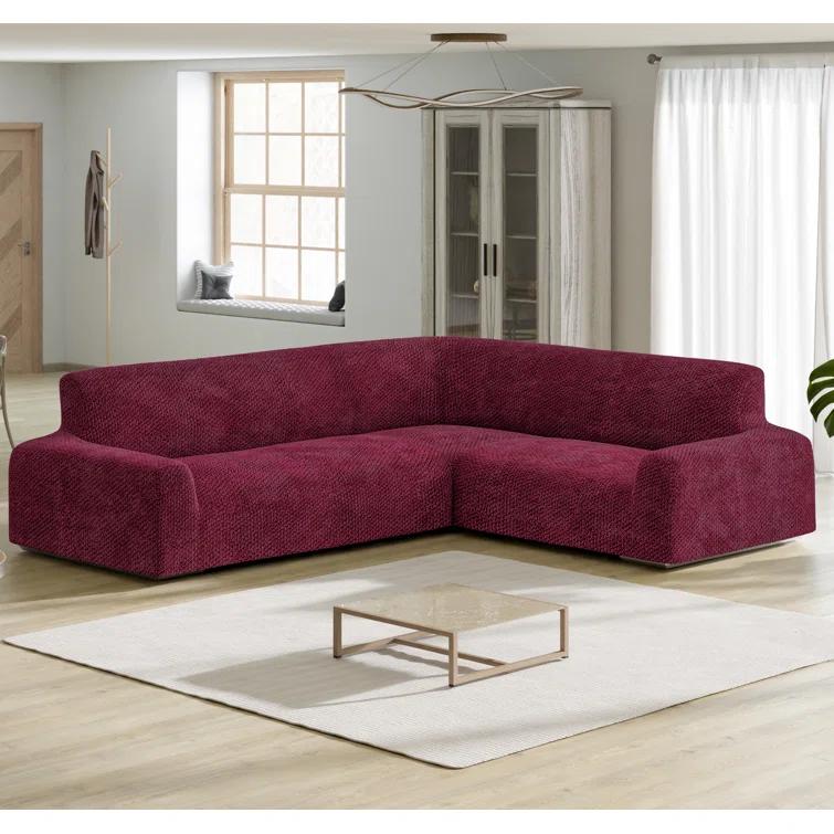 PAULATO by GA.I.CO. Stretchy Slipcover for Corner Sofa - Soft to Touch & Easy to Clean - Velvet Collection