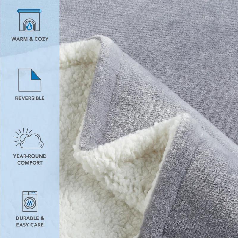 ArkwrightLLC Host & Home Reversible Warm Plush and Fluffy Sherpa Blanket