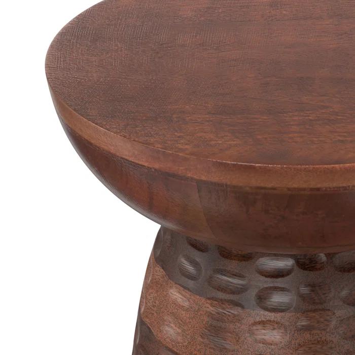 Dakota Fields Solid Mango Wood Contemporary Accent Table with Textured Finish, Fully Assembled