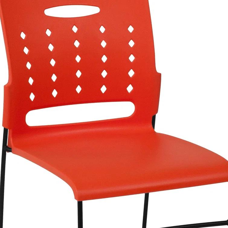 Flash Furniture 881 lb. Capacity Sled Base Stack Chair with Carry Handle and Air-Vent Back