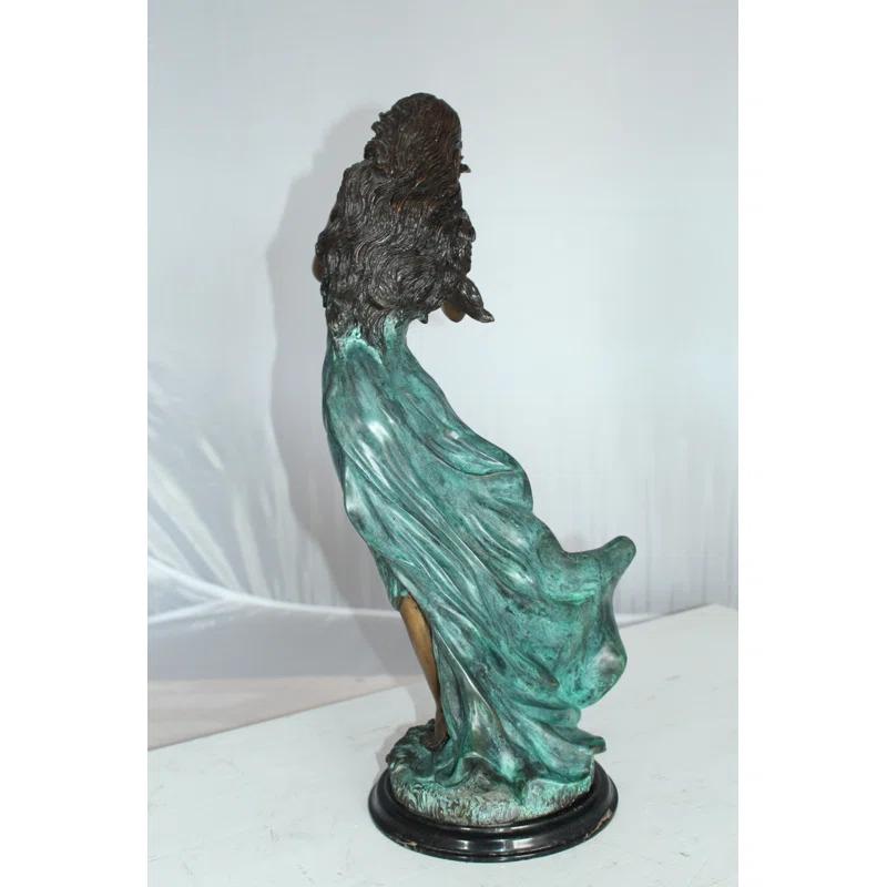 Bloomsbury Market Herod Musical Girl Bronze Statue -  Size: 8"L x 7"W x 19"H.