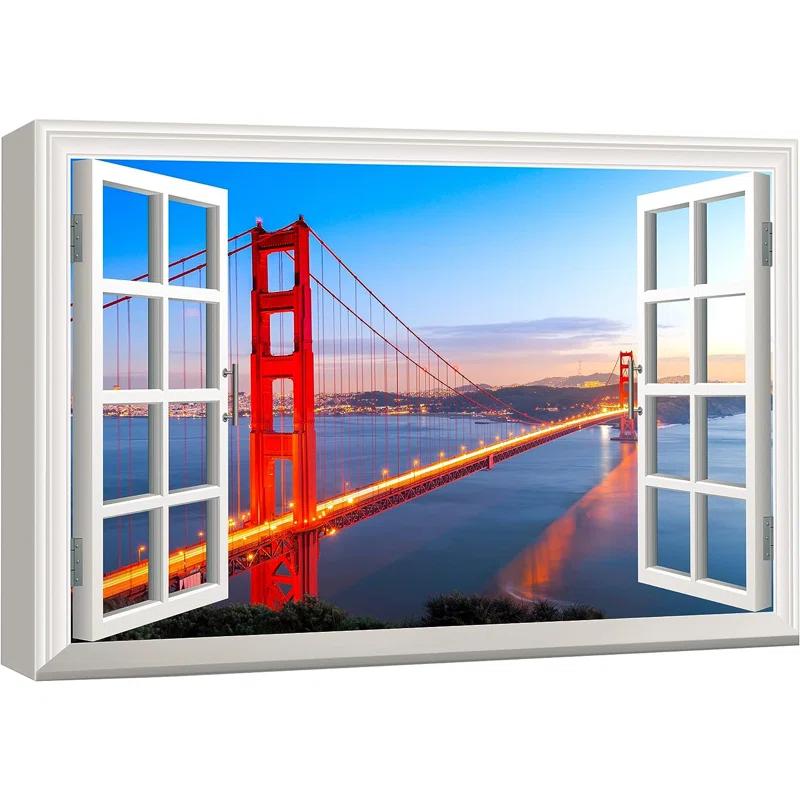 Window Scenery " Window View Landscape San Francisco Golden Gate Bridge Nature Wilderness "
