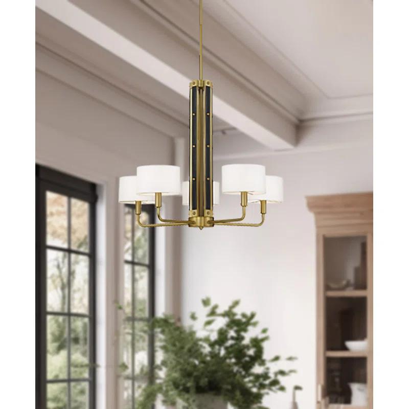 Minka Lavery Minka Lavery Chelsea Soft Brass With White Silk Chandelier
