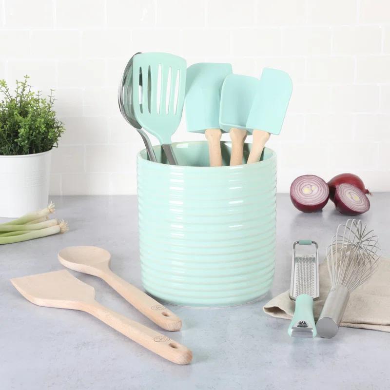 Martha Stewart Martha Stewart 10 Piece Tools and Gadget Set W/ Ceramic Crock - Navy Blue