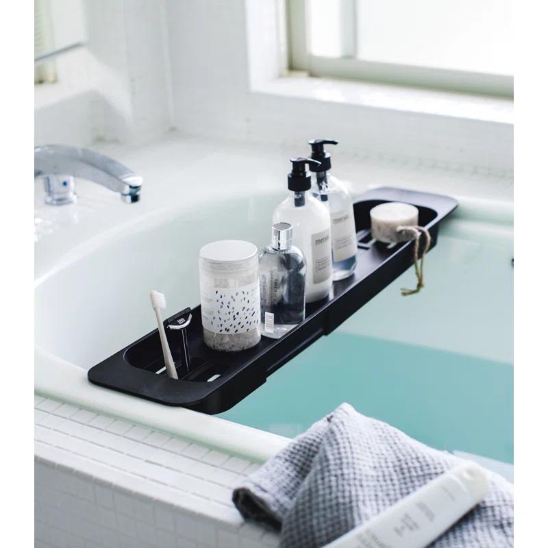 Yamazaki Home Tower Yamazaki Home Expandable Bathtub Caddy - Bathroom Tray Table Holder, 1.77" Height