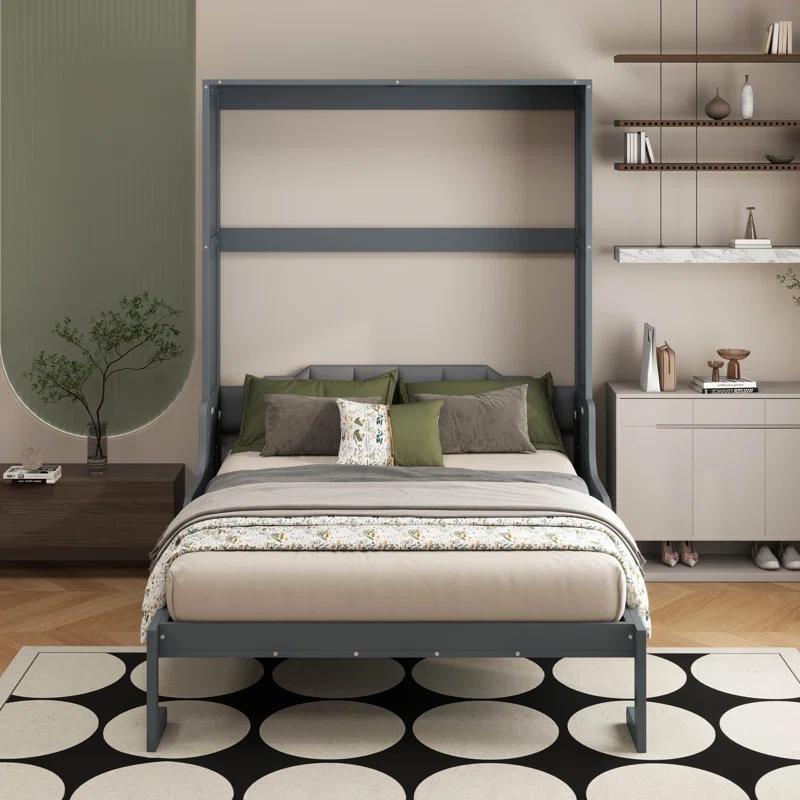 Red Barrel Studio® Queen Size Murphy Bed Wall Bed With Cushion