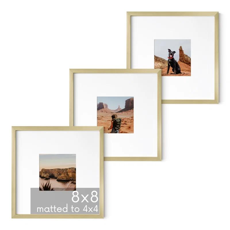 Haus and Hues Matted Square Metal Picture Frames (Set of 3) (Set of 3)