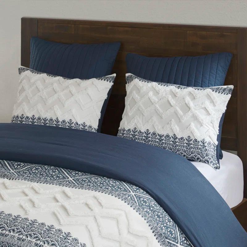 INK+IVY Mila 3 Piece Cotton Comforter Set with Chenille Tufting