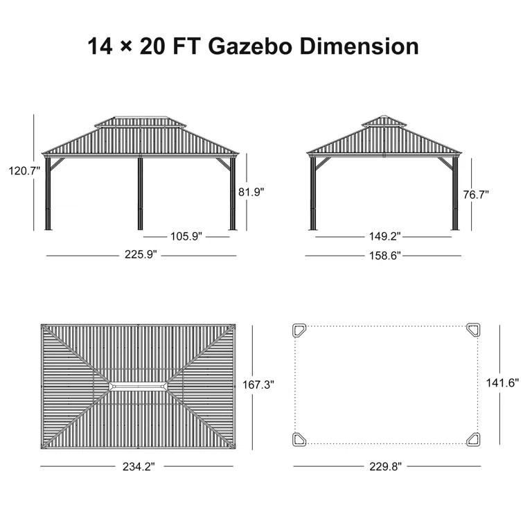 Purple Leaf Aluminum Patio Gazebo