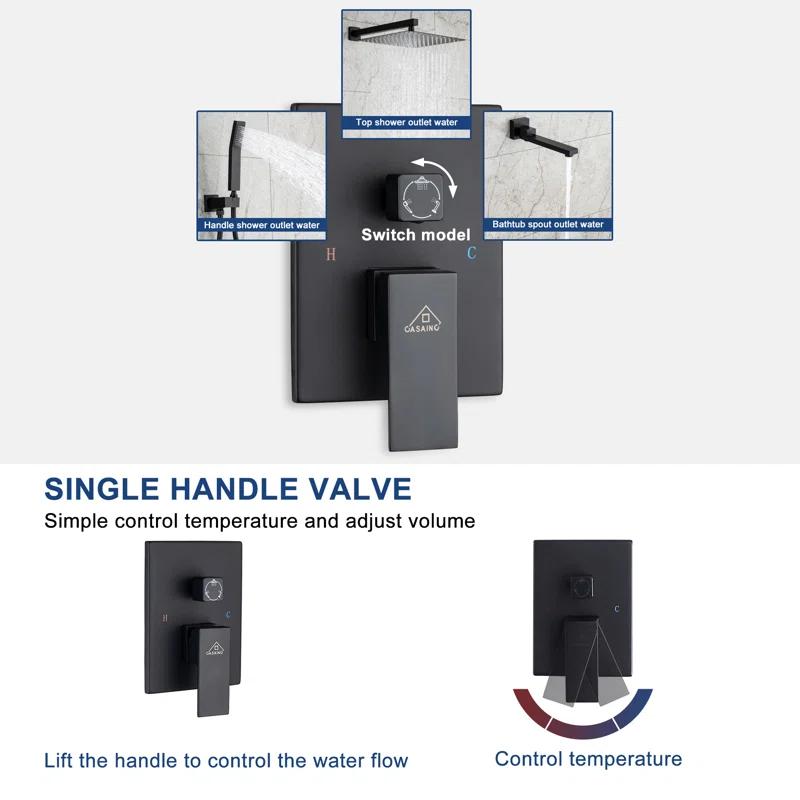 Shower Faucets & Systems All-In-One Kit with Rough in-Valve