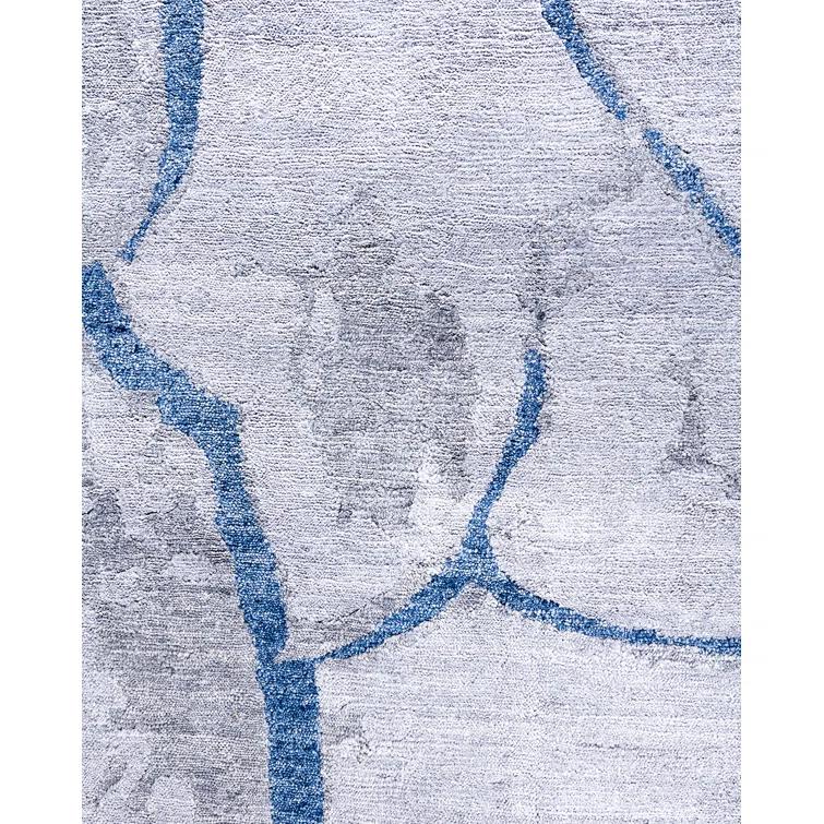 Solo Rugs Modern One-of-a-Kind Hand-Knotted Area Rug - Gray, 9' 1" x 12' 1" | Wayfair