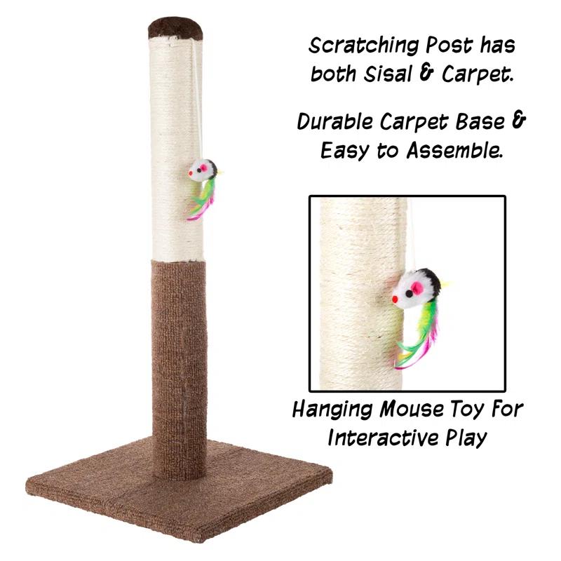 Petmaker Petmaker Cat Scratch Post with Hanging Toy