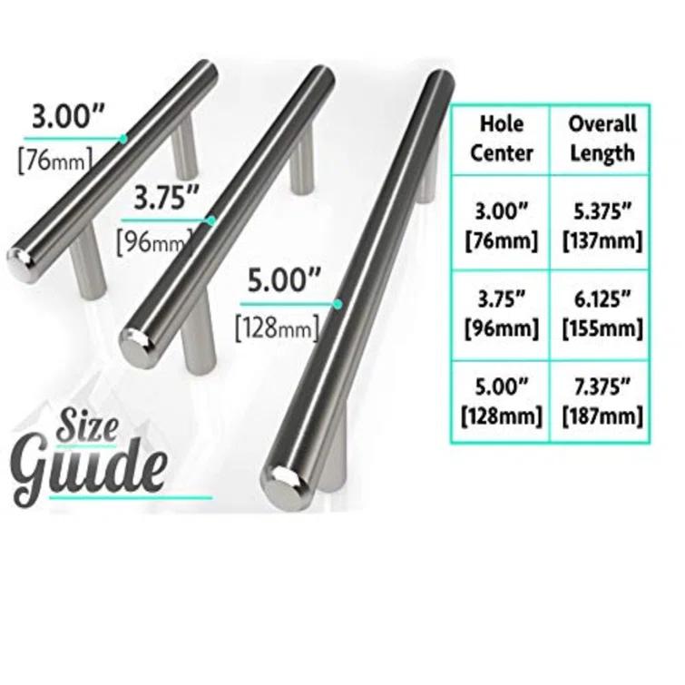 Alpine Hardware Premium Stainless Steel 5" Center to Center Bar Pull Multipack (Set of 5)